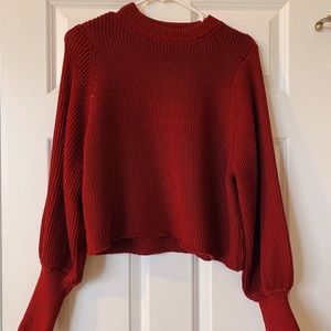Red cropped sweater